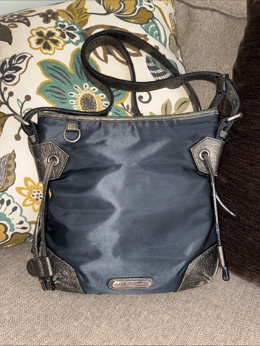Burberry Shoulder Bag Nylon and Leather